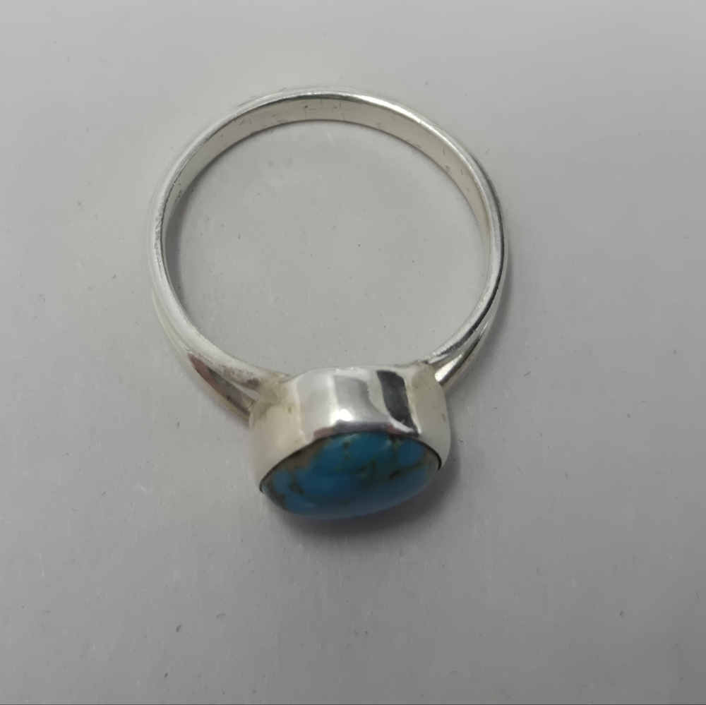 Sterling Silver .925 & Turquoise Womens Ring Sz 9.5 Western Cowgirl Rodeo Fun - Picture 5 of 8